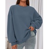 PRETTYGARDEN Womens Oversized Crewneck Sweatshirt(Grey Blue)