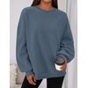 PRETTYGARDEN Womens Oversized Crewneck Sweatshirt(Grey Blue)