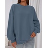 PRETTYGARDEN Womens Oversized Crewneck Sweatshirt(Grey Blue)