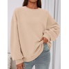 PRETTYGARDEN Womens Oversized Crewneck Sweatshirt(Khaki)