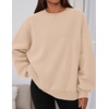PRETTYGARDEN Womens Oversized Crewneck Sweatshirt(Khaki)
