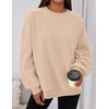 PRETTYGARDEN Womens Oversized Crewneck Sweatshirt(Khaki)