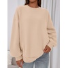 PRETTYGARDEN Womens Oversized Crewneck Sweatshirt(Khaki)