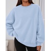 PRETTYGARDEN Womens Oversized Crewneck Sweatshirt(Light Blue)