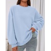 PRETTYGARDEN Womens Oversized Crewneck Sweatshirt(Light Blue)