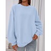 PRETTYGARDEN Womens Oversized Crewneck Sweatshirt(Light Blue)
