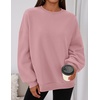 PRETTYGARDEN Womens Oversized Crewneck Sweatshirt(Pink)