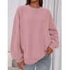 PRETTYGARDEN Womens Oversized Crewneck Sweatshirt(Pink)