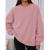 PRETTYGARDEN Womens Oversized Crewneck Sweatshirt(Pink)