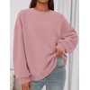 PRETTYGARDEN Womens Oversized Crewneck Sweatshirt(Pink)
