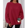 PRETTYGARDEN Womens Oversized Crewneck Sweatshirt(Red)