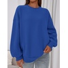 PRETTYGARDEN Womens Oversized Crewneck Sweatshirt(Royal Blue)
