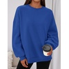 PRETTYGARDEN Womens Oversized Crewneck Sweatshirt(Royal Blue)