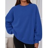 PRETTYGARDEN Womens Oversized Crewneck Sweatshirt(Royal Blue)