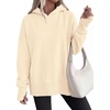 PRETTYGARDEN Womens Oversized Hoodies Side Slit Sweatshirts(Apricot)