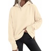 PRETTYGARDEN Womens Oversized Hoodies Side Slit Sweatshirts(Apricot)