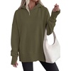PRETTYGARDEN Womens Oversized Hoodies Side Slit Sweatshirts(Army Green)