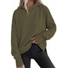 PRETTYGARDEN Womens Oversized Hoodies Side Slit Sweatshirts(Army Green)