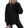 PRETTYGARDEN Womens Oversized Hoodies Side Slit Sweatshirts(Black)