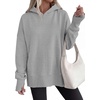PRETTYGARDEN Womens Oversized Hoodies Side Slit Sweatshirts(Grey)