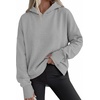 PRETTYGARDEN Womens Oversized Hoodies Side Slit Sweatshirts(Grey)