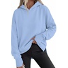 PRETTYGARDEN Womens Oversized Hoodies Side Slit Sweatshirts(Light Blue)
