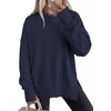 PRETTYGARDEN Womens Oversized Hoodies Side Slit Sweatshirts(Navy Blue)