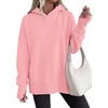 PRETTYGARDEN Womens Oversized Hoodies Side Slit Sweatshirts(Pink)