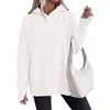PRETTYGARDEN Womens Oversized Hoodies Side Slit Sweatshirts(White)