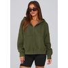 PRETTYGARDEN Zip Up Hoodie Women Casual Fall Fleece Sweatshirt Jacket(Army Green)