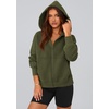 PRETTYGARDEN Zip Up Hoodie Women Casual Fall Fleece Sweatshirt Jacket(Army Green)