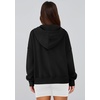 PRETTYGARDEN Zip Up Hoodie Women Casual Fall Fleece Sweatshirt Jacket(Black)