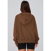 PRETTYGARDEN Zip Up Hoodie Women Casual Fall Fleece Sweatshirt Jacket(Brown)