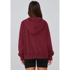 PRETTYGARDEN Zip Up Hoodie Women Casual Fall Fleece Sweatshirt Jacket(Burgundy)