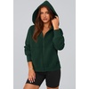 PRETTYGARDEN Zip Up Hoodie Women Casual Fall Fleece Sweatshirt Jacket(Dark Green)