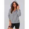 PRETTYGARDEN Zip Up Hoodie Women Casual Fall Fleece Sweatshirt Jacket(Grey)