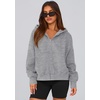PRETTYGARDEN Zip Up Hoodie Women Casual Fall Fleece Sweatshirt Jacket(Grey)