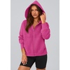 PRETTYGARDEN Zip Up Hoodie Women Casual Fall Fleece Sweatshirt Jacket(Hot Pink)