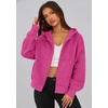 PRETTYGARDEN Zip Up Hoodie Women Casual Fall Fleece Sweatshirt Jacket(Hot Pink)
