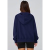 PRETTYGARDEN Zip Up Hoodie Women Casual Fall Fleece Sweatshirt Jacket(Navy Blue)
