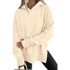PRETTYGARDEN Womens Oversized Hoodies Side Slit Sweatshirts(Apricot)
