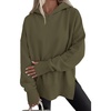 PRETTYGARDEN Womens Oversized Hoodies Side Slit Sweatshirts(Army Green)