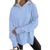 PRETTYGARDEN Womens Oversized Hoodies Side Slit Sweatshirts(Light Blue)
