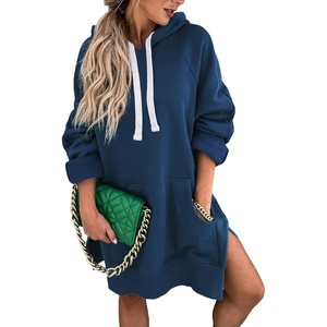 PRETTYGARDEN Sweatshirt for Women Fall Oversized Hoodie Dress(Blue)