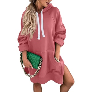 PRETTYGARDEN Sweatshirt for Women Fall Oversized Hoodie Dress(Pink)
