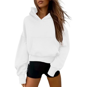 PRETTYGARDEN Women’s Fall Half Zip Cropped Hoodie Sweatshirt(Style 2-white)