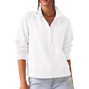 PRETTYGARDEN Women’s Fall Oversized Sweatshirts Mock Neck Henley Pullover(White)