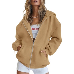 PRETTYGARDEN Women’s Fall Zip Up Hoodies Sweatshirts(Khaki)