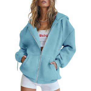 PRETTYGARDEN Women’s Fall Zip Up Hoodies Sweatshirts(Lake Blue)