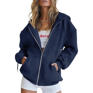 PRETTYGARDEN Women’s Fall Zip Up Hoodies Sweatshirts(Navy)